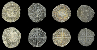 Henry V (1413-1422), Definitive issues, Halfpence (4), class C (2), broken annulets by crown, 0.54g/6h, 0.45g/6h;...