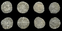 Henry V (1413-1422), Definitive issues, Halfpence (4), class C (2), broken annulets by crown, 0.47g/9h, 0.36g/4h;...
