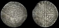 Henry IV or Henry V, Light coinage: Secondary series, Groat, class B2a, mm. pierced cross pattée with central...