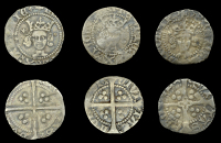 Henry V (1413-1422), Definitive issues, Pennies (3), all class E, mm. pierced cross on obv., mullet to left, broken...