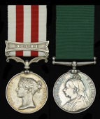 Pair: Colour-Sergeant William Marks, 52nd Light Infantry 

Indian Mutiny 1857-59, 1 clasp, Delhi (W. Marks, 52nd...