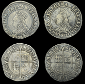 Elizabeth I (1558-1603), Second issue, Shillings (2), both mm. martlet, bust 3C, reads elizabeth d g ang fra et hi...