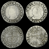 Elizabeth I (1558-1603), Sixth issue, Shillings (2), both mm. crescent over escallop, bust 6A, 5.65g/2h, bust 6B,...