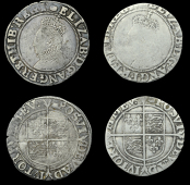 Elizabeth I (1558-1603), Sixth issue, Shillings (2), both mm. tun, bust 6B, read elizab d g ang fr et hib regi :,...