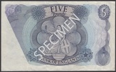 ERROR: Bank of England, John S. Fforde, £5, 9 January 1967, serial number Z89 655328, with section of printing...