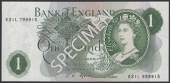 ERROR: Bank of England, John S. Fforde, £1, 15 February 1967, mismatched serial numbers R31L 799815 and R31L...