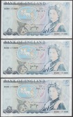ERROR: Bank of England, John B. Page, £5 (3), 1973, serial numbers BS89 171681, 684 and 688, all with ‘ghostly’...