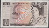 ERROR: Bank of England, John B. Page, £10, 1975, serial number A12 375237, with signature missing completely,...