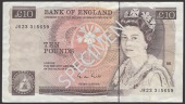 ERROR: Bank of England, George M. Gill, £10, 1988, serial number JR23 315659, with  a security thread error where...