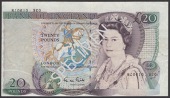 ERROR: Bank of England, George M. Gill, £20, 1 March 1988, serial number 03R 019078, with cutting error and...