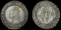 Elizabeth I (1558-1603), Irish issues, Second issue, Shilling, mm. harp, bust 3C, reads elizabeth d g a f et...