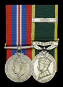 Pair: Sergeant P. Boothe, Jamaica Local Forces

War Medal 1939-45; Efficiency Medal, G.VI.R., 2nd issue, Jamaica,...