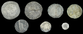 Elizabeth I (1558-1603), Miscellaneous, Contemporary imitations: Sixpence, 1592, mm. tun, base, reads elizab d g ang...