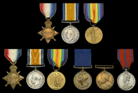 Family group:

Three: Private F. Barrett, Middlesex Regiment
1914-15 Star (27 Pte. F. Barratt. [sic] Midd’x...