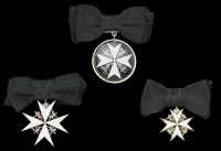 The Order of St. John of Jerusalem (3), Officer’s (Sister’s), shoulder badge (2), silvered and enamel, both with...