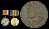 Pair: Private E. W. Terry, Royal Fusiliers, who was killed in action on the Western Front on 23 April 1917
British...