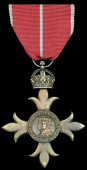 The Most Excellent Order of the British Empire, O.B.E. (Military) Officer’s 2nd type breast badge, silver-gilt,...