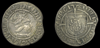 Scotland, James V, Second coinage, One-Third Groat, type IV, Edinburgh, colon stops, reads gra r scotor and oppidv,...