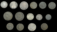 Scotland, Charles II to Anne, coins in silver (6), copper (9), various dates and denomination [15]. Varied state	...