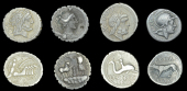 Roman Republican Coinage, Q. Antonius Balbus, serrate Denarius, c. 83, laureate head of Jupiter right, rev. Victory...