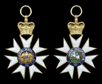 The Most Distinguished Order of St. Michael and St. George, G.C.M.G., Knight Grand Cross sash badge, 99mm including...
