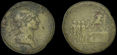 Roman Imperial Coinage, Trajan, Sestertius, Rome, 114-17, laureate and draped bust right, rev. Emperor seated left...