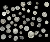 Ancient Coins – Lots, Silver Drachms (6), Silgloi (2), fractions (37) [45]. Varied state, several pierced 	 £80-£100