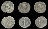 Roman Imperial Coinage, Hadrian, Denarii (3), all Rome, 120-1, rev. Victory flying left with trophy, 2.52g (RIC 396...