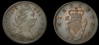 Ireland, George III, London coinage, Halfpenny, 1775 (S 6614). Extremely fine, some original colour [with PCGS slab...