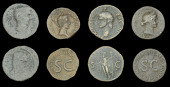 Roman Imperial Coinage, Octavian and Divus Julius Cæsar, Dupondius, uncertain Italian mint, c. 38, rev. crowned...