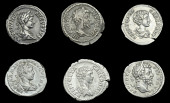 Roman Imperial Coinage, Septimius Severus, Denarii (2), both Rome, 201, rev. trophy flanked by captives, 3.46g (RIC...