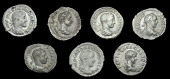 Roman Imperial Coinage, Caracalla, Denarius, Rome, 201-10, rev. Felicitas standing left, 3.52g (RIC 127); Geta,...