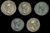 Roman Imperial Coinage, Hadrian, Asses (2), both Rome, 124-7, rev. Salus standing right, feeding snake, 9.82g (RIC...