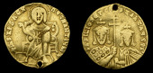 Byzantine Coinage, Basil I, with Constantine, Solidus, Constantinople, Christ seated facing, rev. two busts facing,...