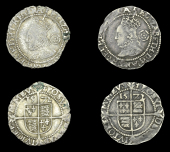 Elizabeth I (1558-1603), Fourth issue, Threepences (2), both 1572, mm. ermine, bust 4D, read elizabeth d g ang fr et...