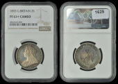 Victoria (1837-1901), Proof Florin, 1893 (ESC 2963; S 3939). Light hairlines, otherwise about as struck, toned...