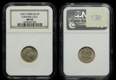 Edward VII (1901-1910), Sixpence, 1907 (ESC 3603; S 3983). About as struck, toned [slabbed NGC MS 64]	 £80-£100