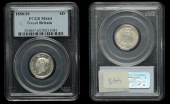 Victoria (1837-1901), Sixpence, 1850, 5 over 3 (ESC 3186; S 3908). About as struck, rare [slabbed MS 64]	 £200-£300