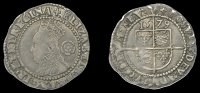 Elizabeth I (1558-1603), Fifth issue, Threepence, 1579, mm. Greek cross, bust 4D, reads elizabeth d g ang fr et hi...