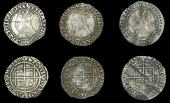Elizabeth I (1558-1603), Second issue, Halfgroats (3), all mm. martlet, bust 1G, beaded inner circles, large shield,...