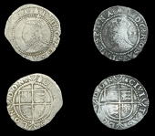 Elizabeth I (1558-1603), Sixth issue, Halfgroats (2), both mm. bell, bust 6D, read e d g rosa sine spina, no mark of...