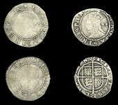 Elizabeth I (1558-1603), Sixth issue, Halfgroats (2), both mm. bell, bust 6D, read e d g rosa sine spina, mark of...