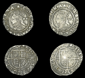 Elizabeth I (1558-1603), Sixth issue, Halfgroats (2), both mm. bell, bust 6D, read e d g rosa sine spina, ordinary...