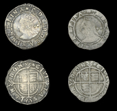 Elizabeth I (1558-1603), Sixth issue, Halfgroats (2), mm. escallop (over A on obv.), bust 6D, 0.77g/1h, mm....