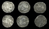 Elizabeth I (1558-1603), Sixth issue, Pennies (3), mm. A over bell, bust 5B, beaded inner circles, reads e d g rosa...