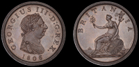 George III (1760-1820), Pre-1816 issues, Restrike Proof Penny, 1806, in bronzed-copper, edge plain, 17.52g/6h (BMC...
