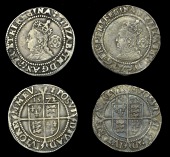 Elizabeth I (1558-1603), Fourth issue, Sixpences (2), both 1572, mm. ermine, bust 4B, read elizabeth d g ang fr et...