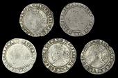 Elizabeth I (1558-1603), Fourth issue, Sixpences (5), all 1577/6, mm. eglantine, bust 5A, read elizabeth d g ang fr...