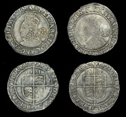 Elizabeth I (1558-1603), Fifth issue, Sixpences (2), 1580, mm. Latin cross (over Greek cross on obv. [?]), bust 5A,...
