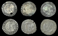 Elizabeth I (1558-1603), Sixth issue, Sixpences (6), 1582 (3), mm. bell over sword, bust 5A, reads elizabeth d g ang...